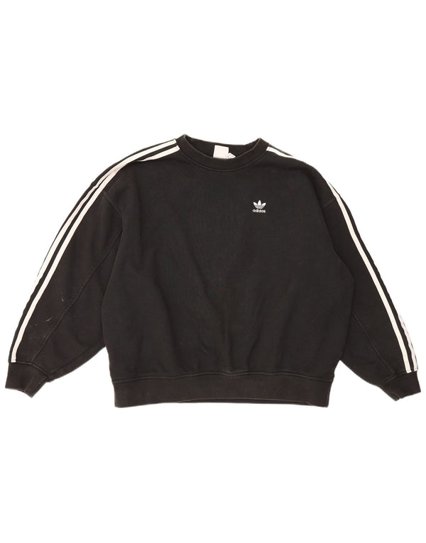 Adidas Sweat-shirt surdimensionné pour femme UK 6 XS Noir Coton