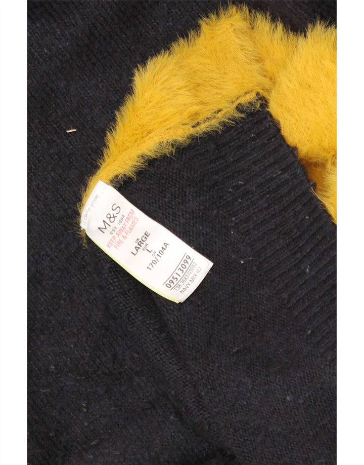 Marks & Spencer Pull col roulé pour homme Bleu marine Large Colorblock