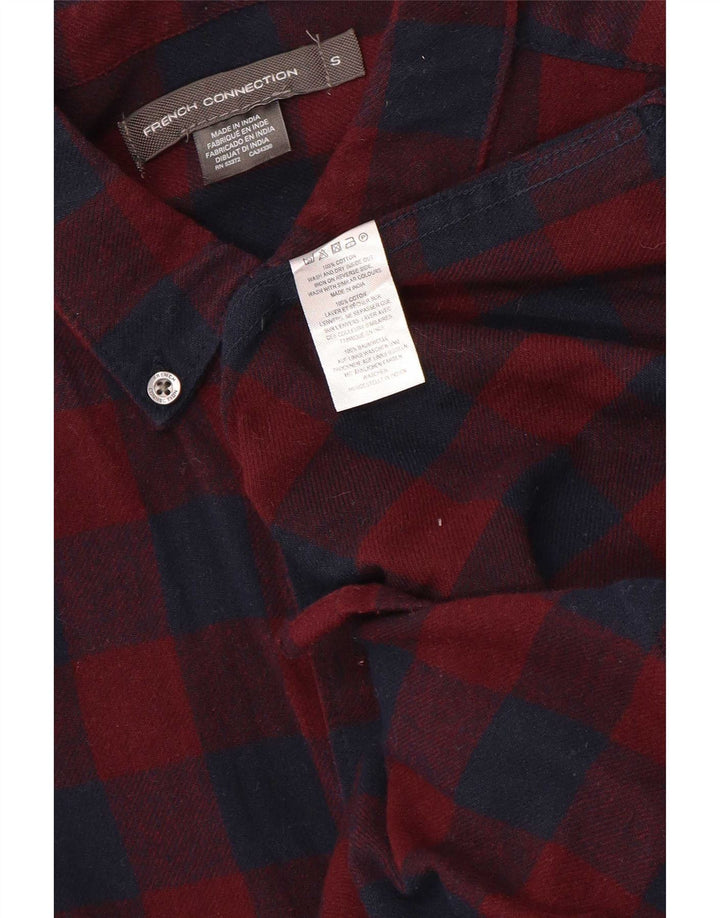 French Connection Chemise Flanelle Homme Petit Rouge Vichy Coton