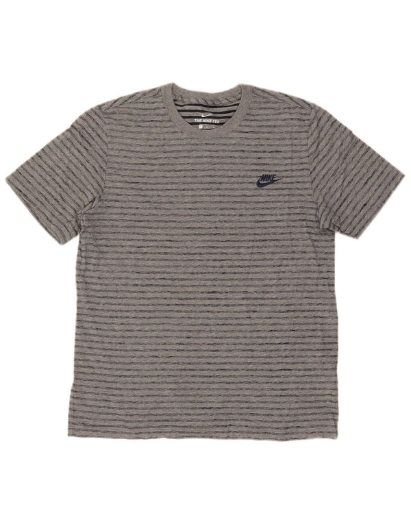Nike T-Shirt Homme Gris Moyen Rayé Coton