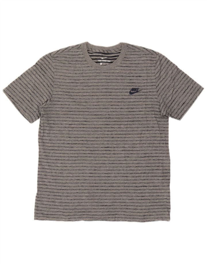 Nike T-Shirt Homme Gris Moyen Rayé Coton