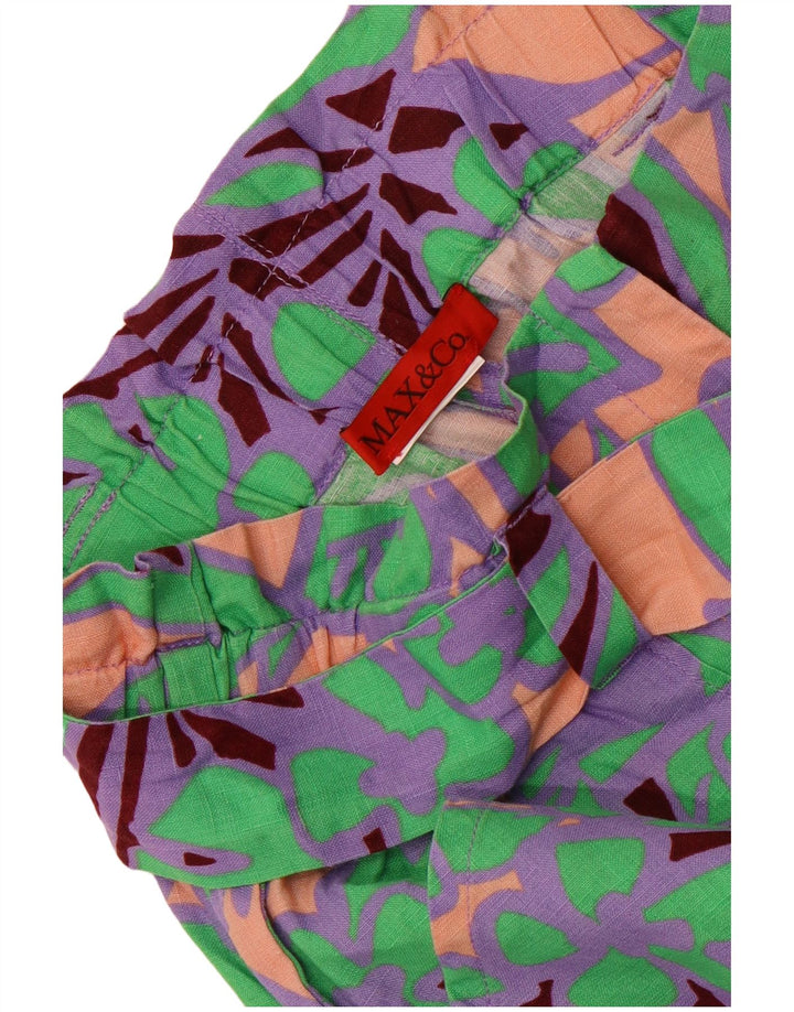 Max & Co. Pantalon Capri Large Femme W30 L22 Floral Multicolore