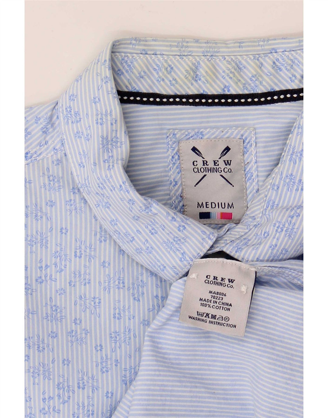 Chemise Homme Crew Clothing Coton Floral Bleu Moyen