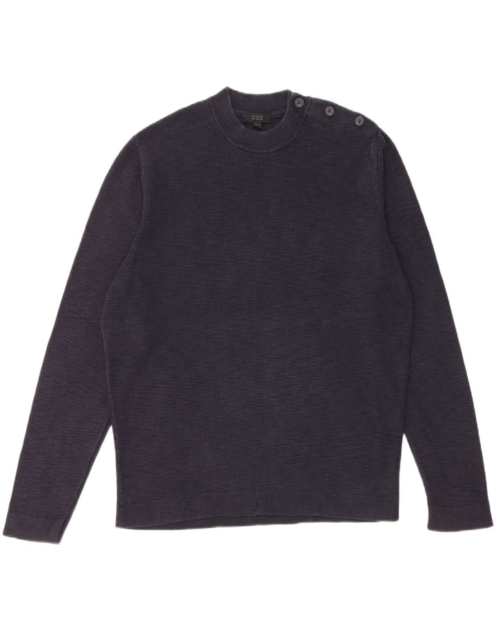 COS Pull à col rond pour homme en coton bleu marine Taille L