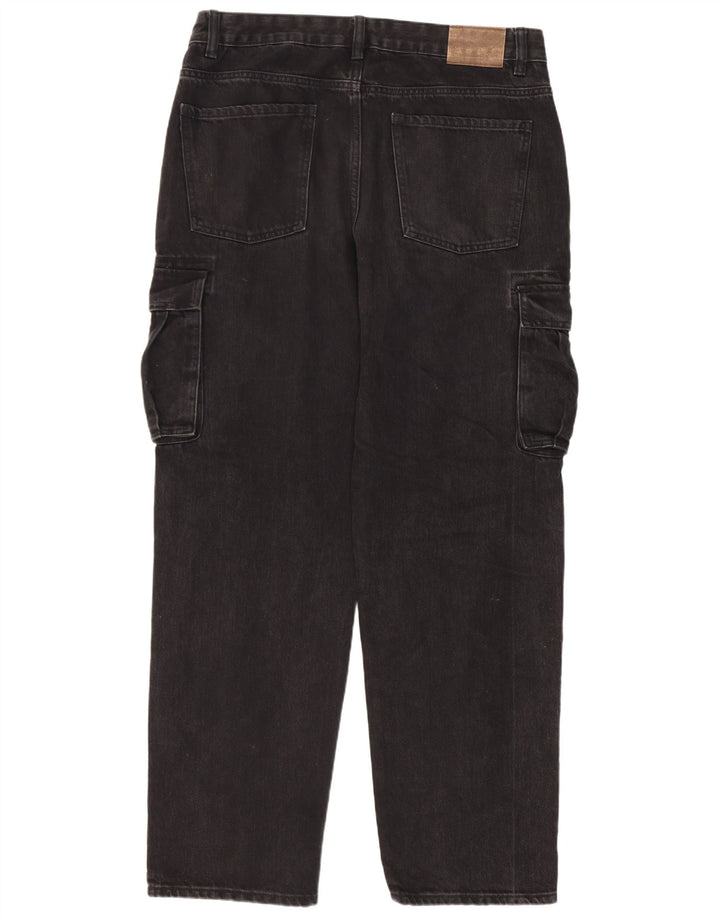 Kiabi Jean Cargo Droit Homme IT 50 Large W34 L31 Noir