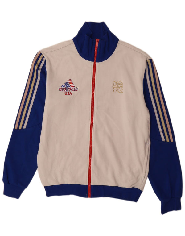 Adidas Veste de survêtement pour homme en coton color block blanc moyen