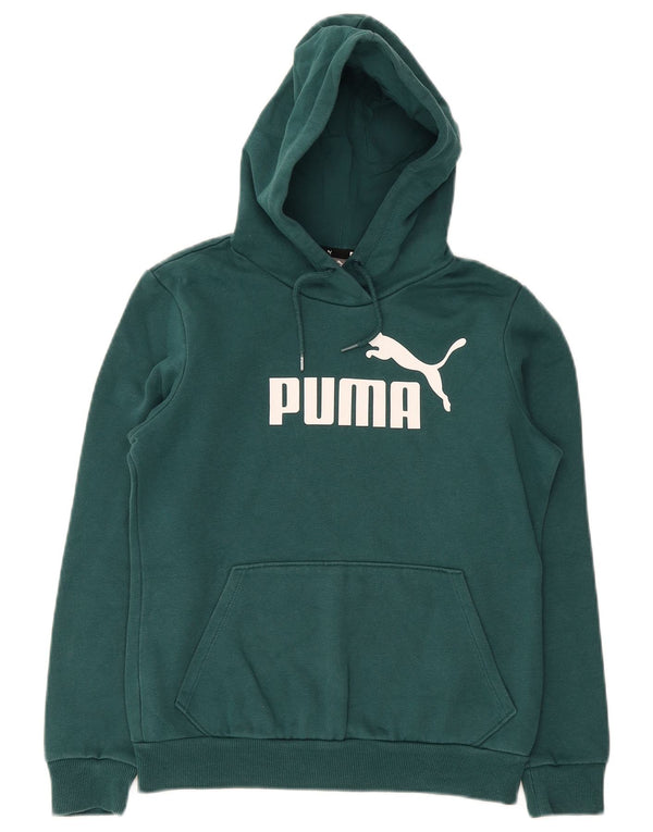 Puma Pull à capuche graphique pour femme UK 10 Small Vert Coton