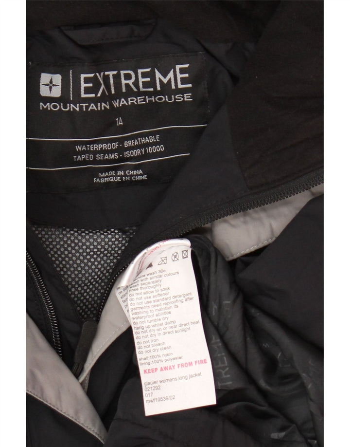 Mountain Warehouse Veste de pluie à capuche pour femme UK 14 Large Noir Nylon