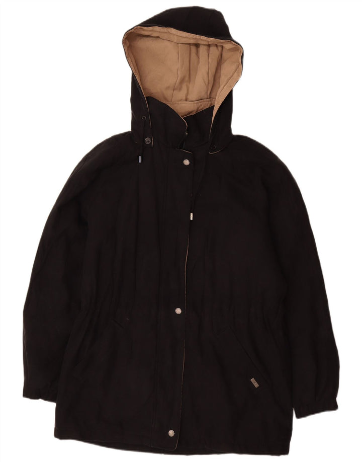 London Fog Manteau coupe-vent à capuche pour femme UK 10 Petit Noir Polyester