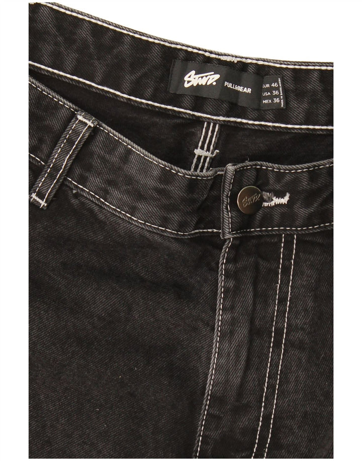 Pull & Bear Short cargo en jean pour homme EU 46 XL W36 Noir