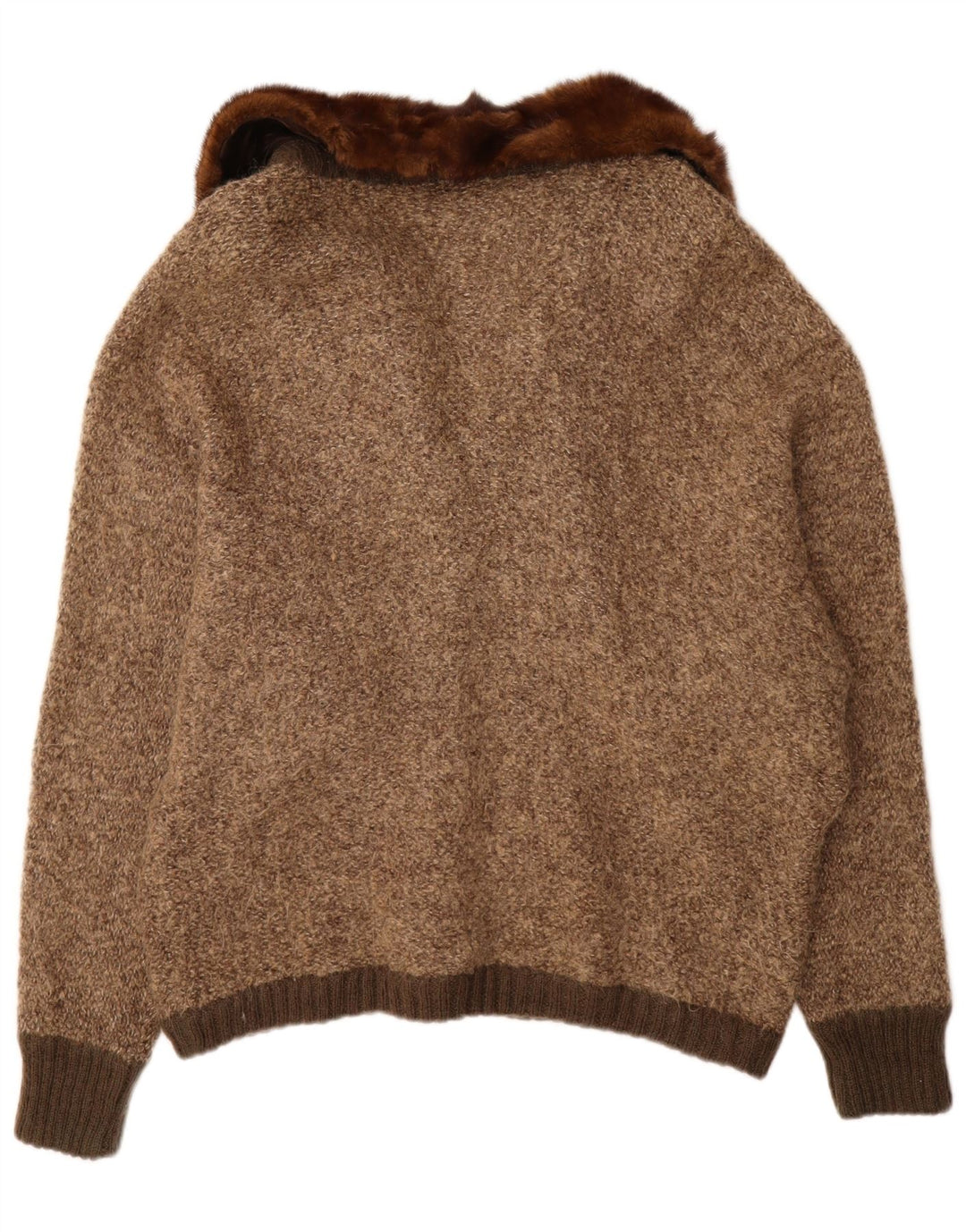 VINTAGE Pull Cardigan Femme UK 18 XL Marron