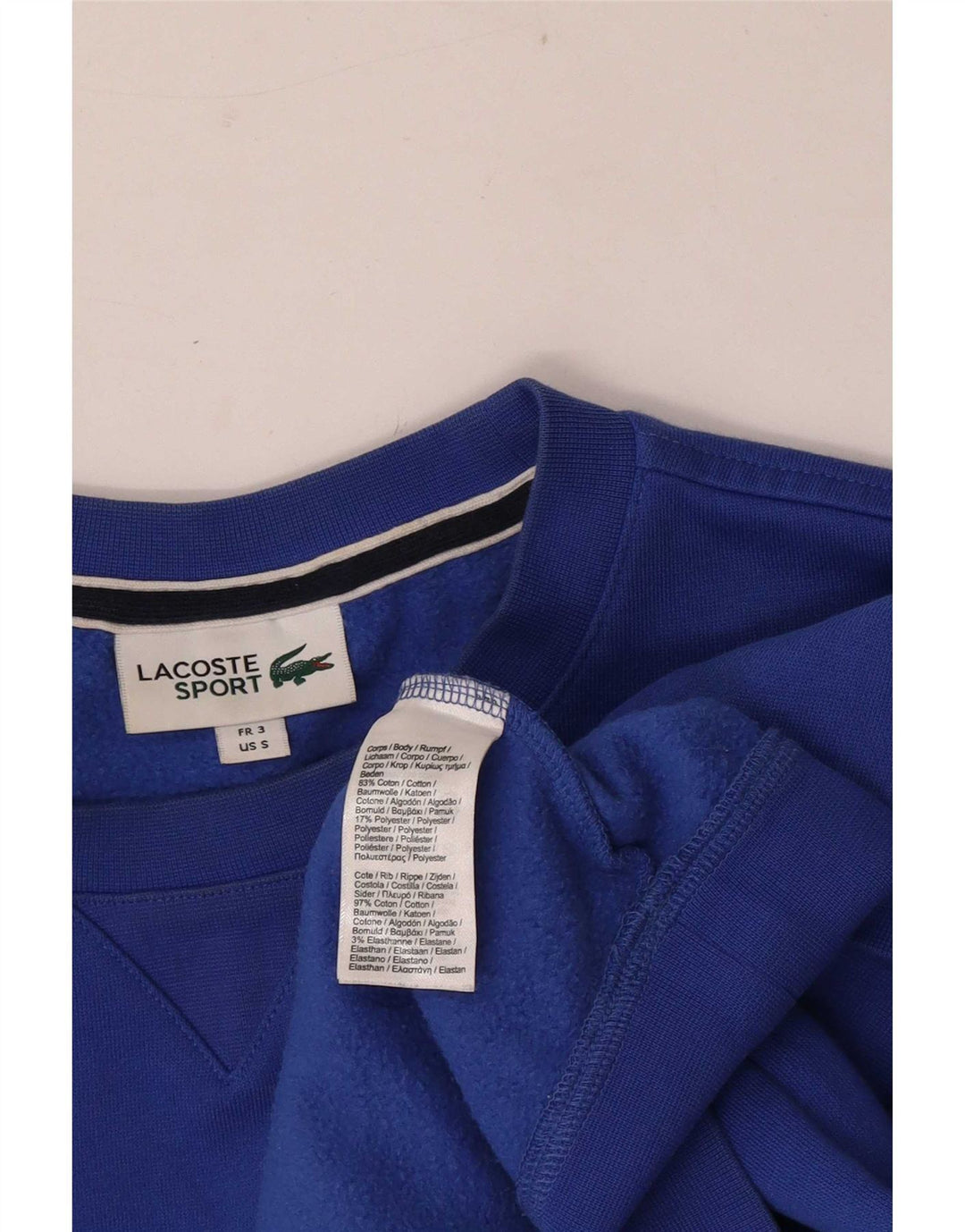 Lacoste Mens Sweatshirt Jumper Taille 3 Petit Bleu Coton