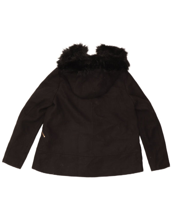 Zara Veste coupe-vent à capuche pour femme UK 14 Medium Noir