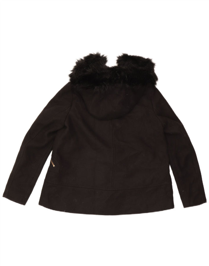 Zara Veste coupe-vent à capuche pour femme UK 14 Medium Noir
