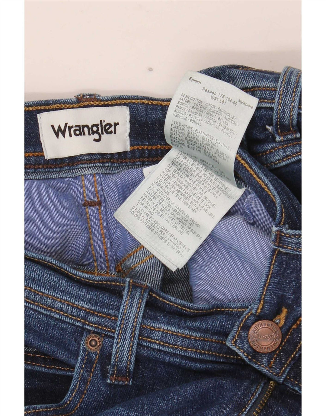 Wrangler Jean droit homme W36 L32 bleu coton