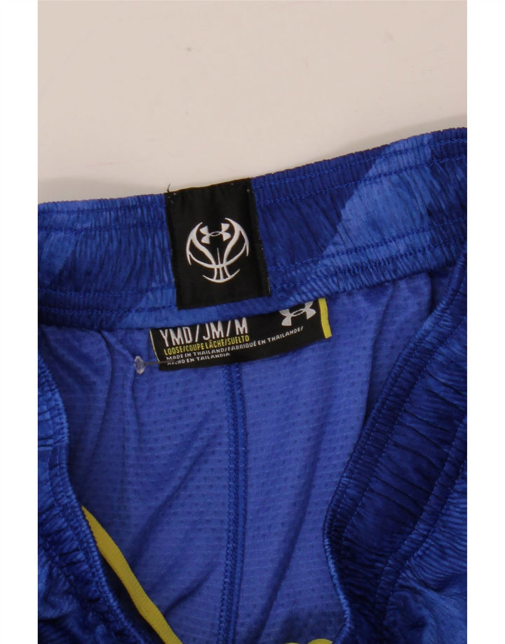 Under Armour Short de Sport Garçon 9-10 Ans Bleu Moyen Géométrique