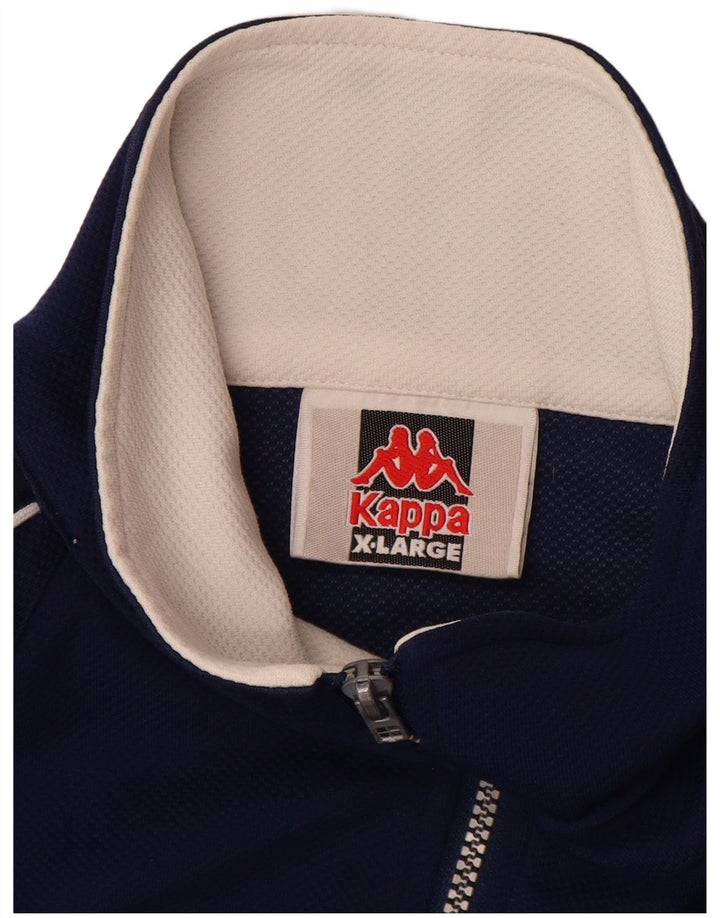 KAPPA Veste de survêtement graphique pour homme XL Bleu marine Colorblock Polyester