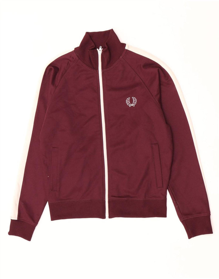 Fred Perry Veste de survêtement pour garçon 9-10 ans Marron moyen Colourblock