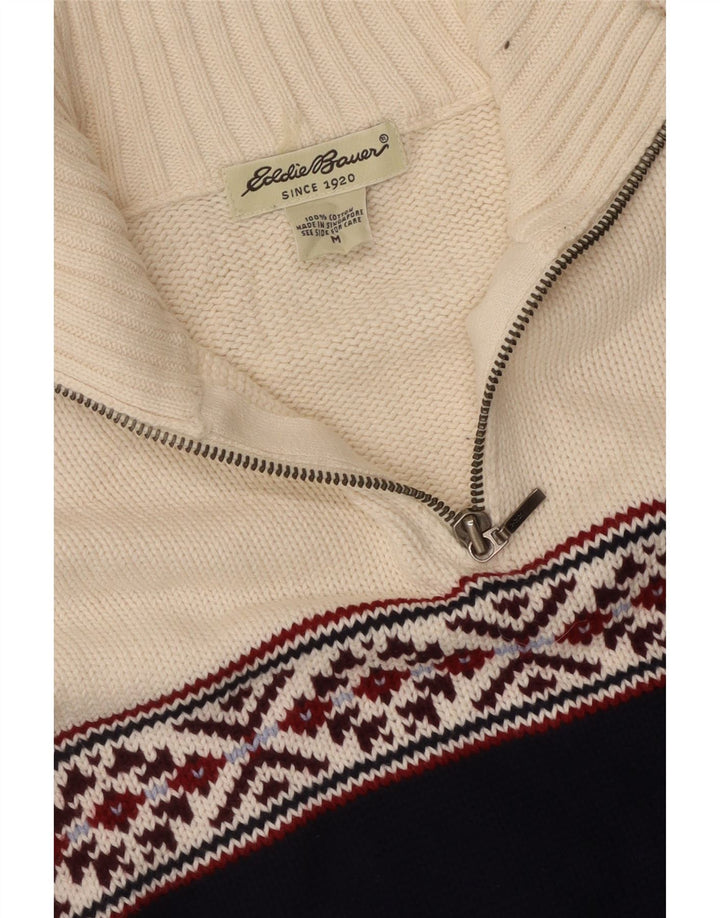 EDDIE BAUER Pull à col zippé pour femme UK 14 Bleu marine moyen