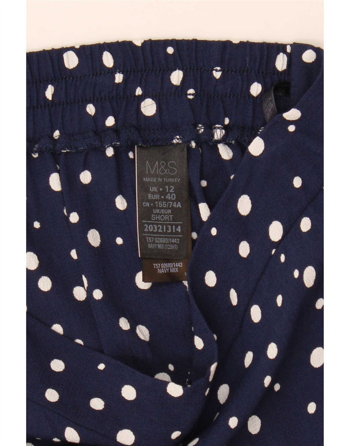 Marks & Spencer Bermuda pour femme UK 12 Medium W32 Bleu marine à pois