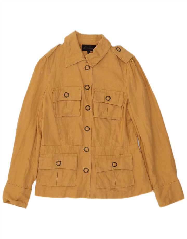 Luisa Spagnoli Veste utilitaire militaire pour femme IT 44 Lin jaune moyen