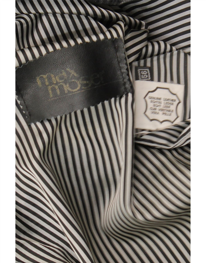 Max Moser Veste en cuir pour femme EU 56 6XL Cuir noir