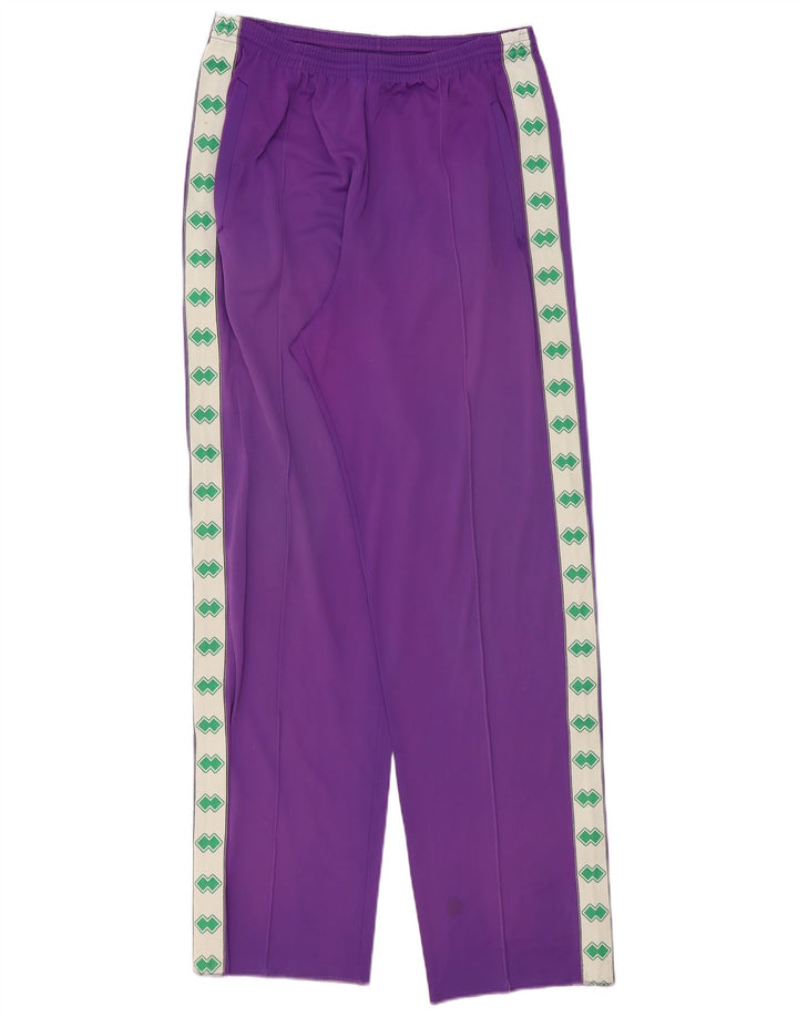 Pantalon de survêtement graphique vintage pour hommes, color block violet moyen