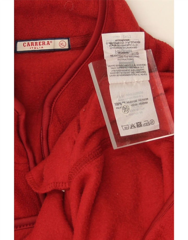 CARRERA Womens 3/4 Sleeve Fleece Jacket UK 18 XL Red Polyester Vintage Carrera and Second-Hand Carrera from Messina Hembry 