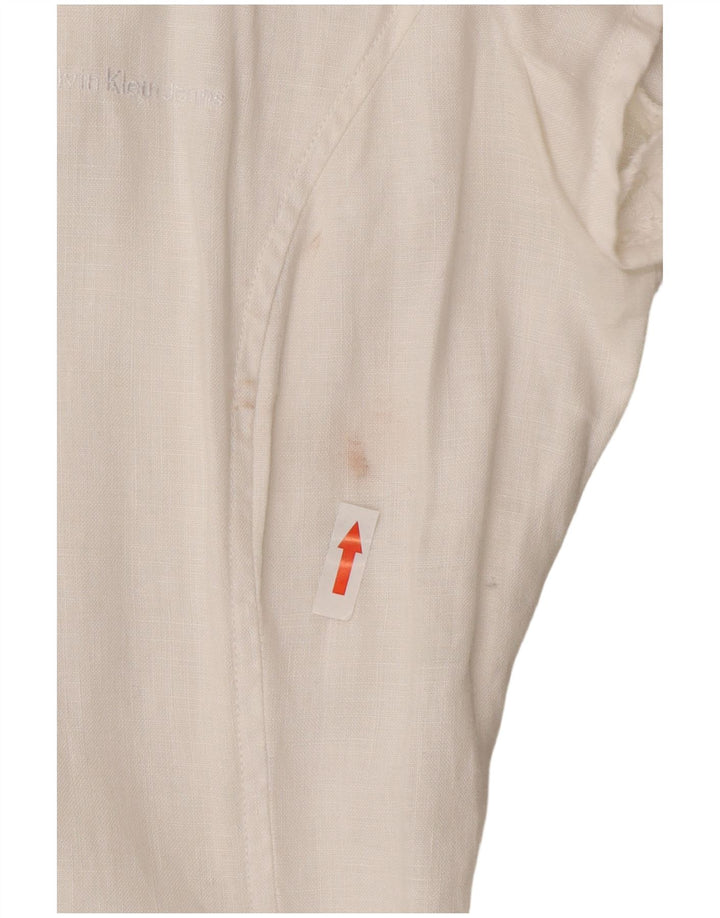 Calvin Klein Jeans Robe trapèze pour femme UK 14 Blanc moyen