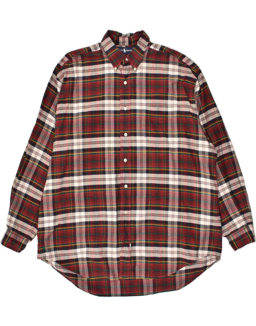 RALPH LAUREN Chemise Homme Grand Carreau Rouge Coton