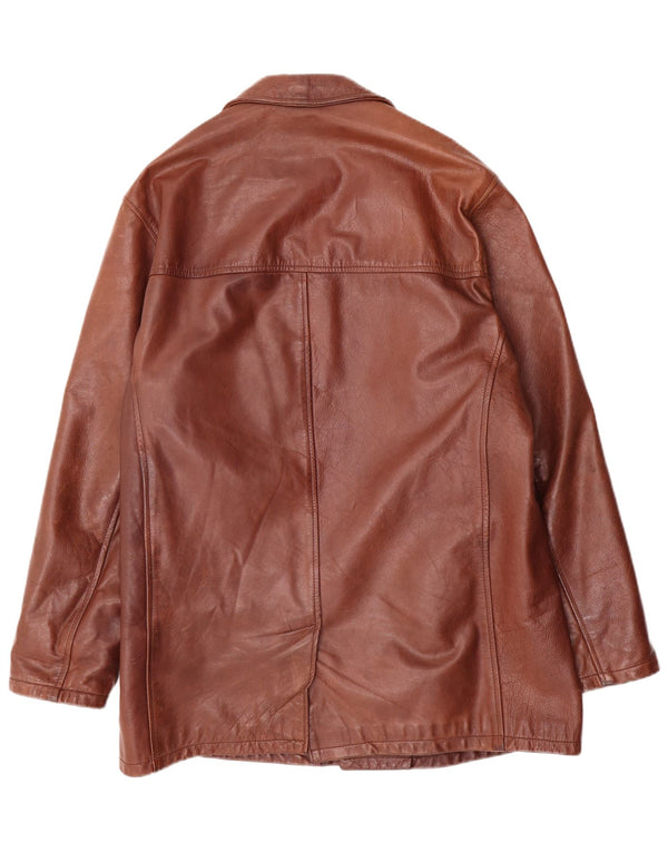 veste en cuir homme vintage UK 38 Cuir brun moyen
