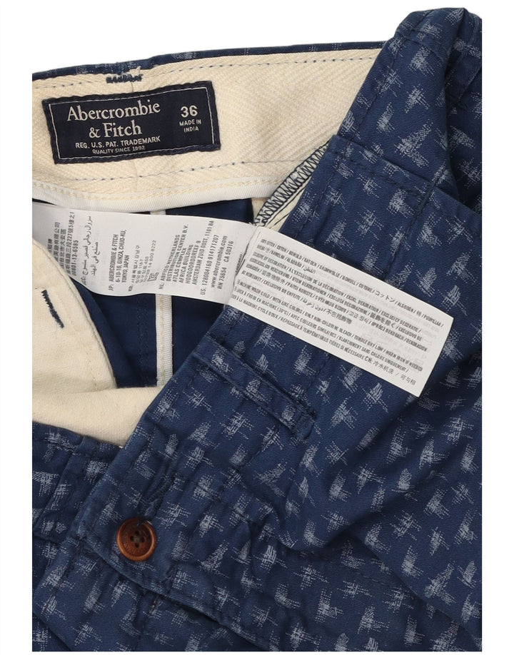 Abercrombie & Fitch Short chino à motif abstrait pour homme W36 Large Bleu marine