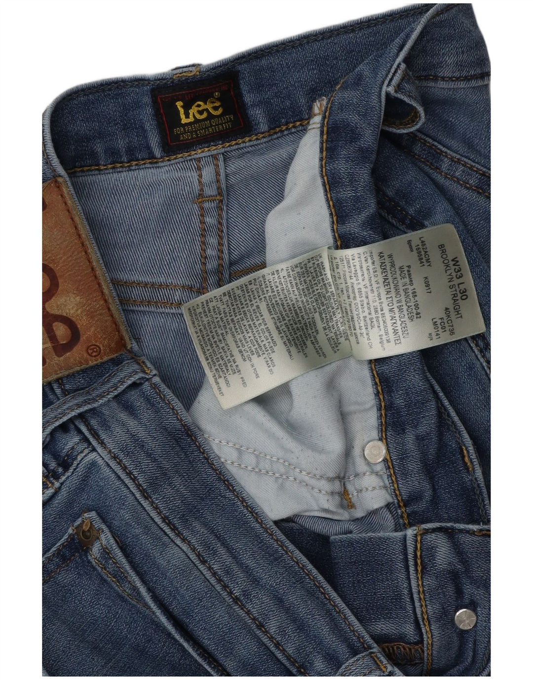 Lee Jean droit Brooklyn Straight W33 L30 homme bleu