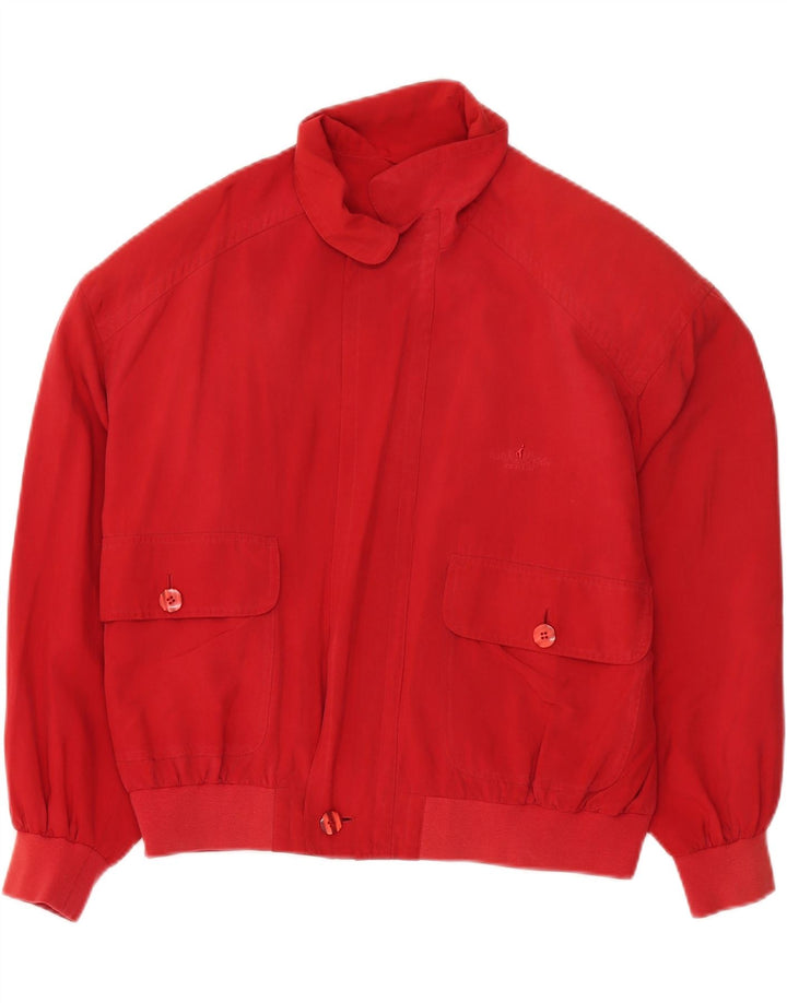 JOCKEY Veste Bomber Homme UK 38 Soie Rouge Moyenne