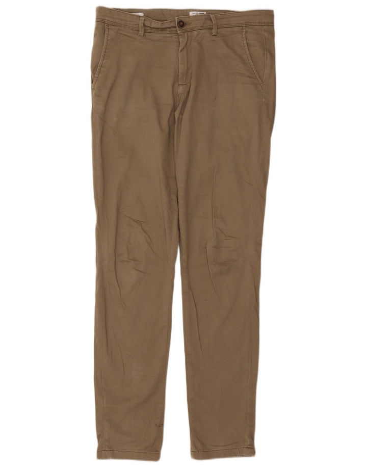 JACK & JONES Pantalon Chino Slim Homme W32 L32 Beige Coton