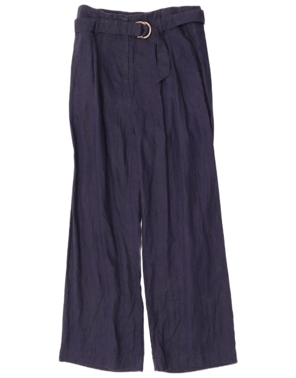 Marks & Spencer Pantalon décontracté taille haute pour femme UK 14 Large W32 L32 Bleu marine