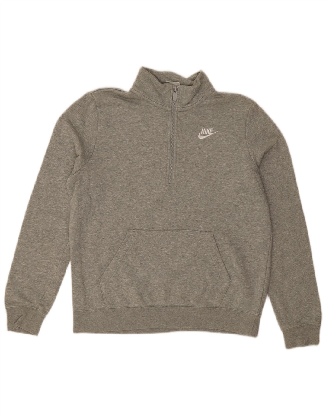 Nike Sweat-shirt surdimensionné à col zippé pour femme UK 10 Petit Gris Moucheté