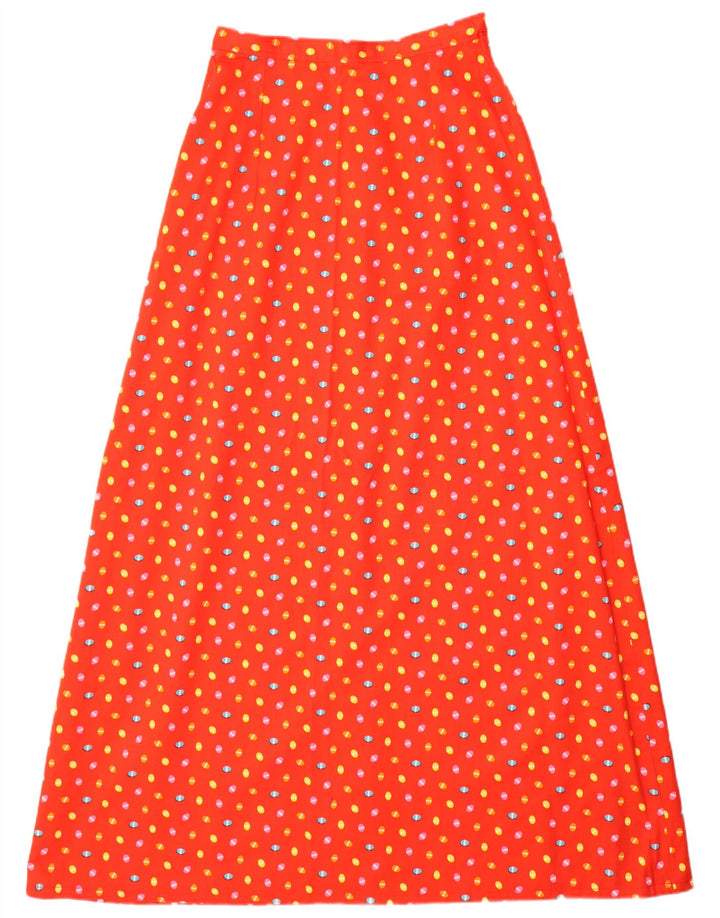 VINTAGE Jupe Maxi Femme W26 Petit Rouge Taché