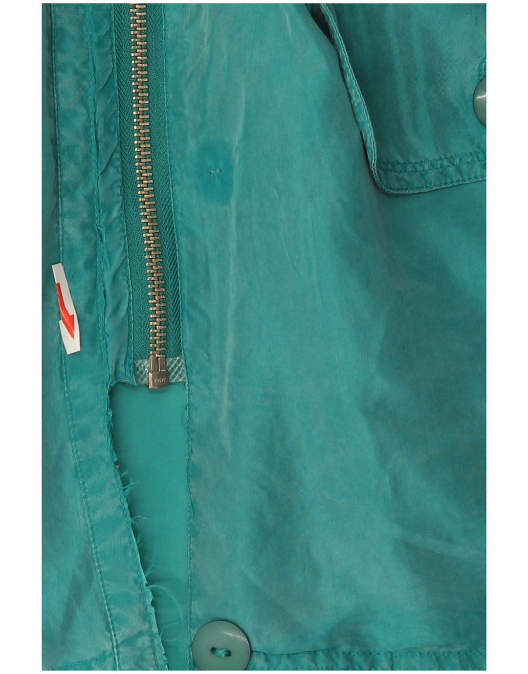 vintage Femme Pardessus IT 44 Soie Turquoise Moyenne