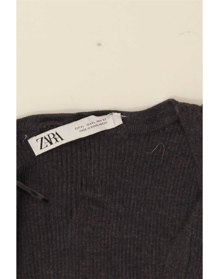 Zara Haut court sans manches pour femme UK 18 XL Gris