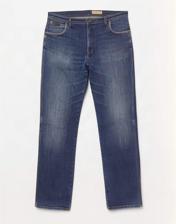 Wrangler Jean Droit Texas Stretch Homme W38 L34 Bleu Coton