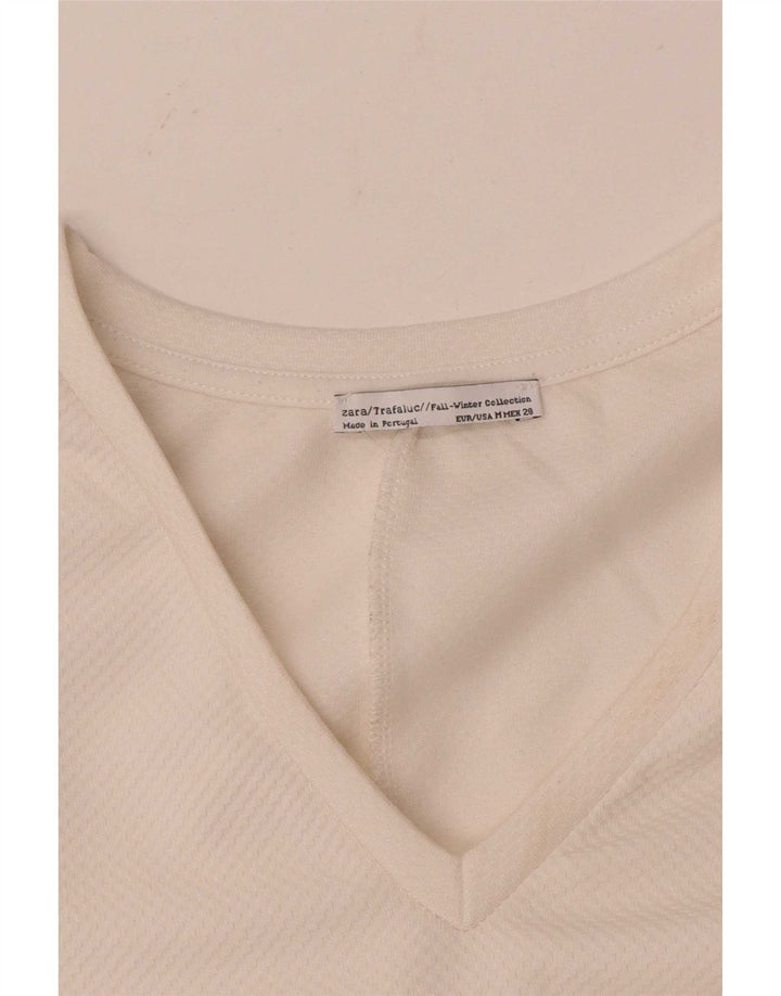 Zara Femme Trafaluc Top Manches Longues UK 14 Medium Off White