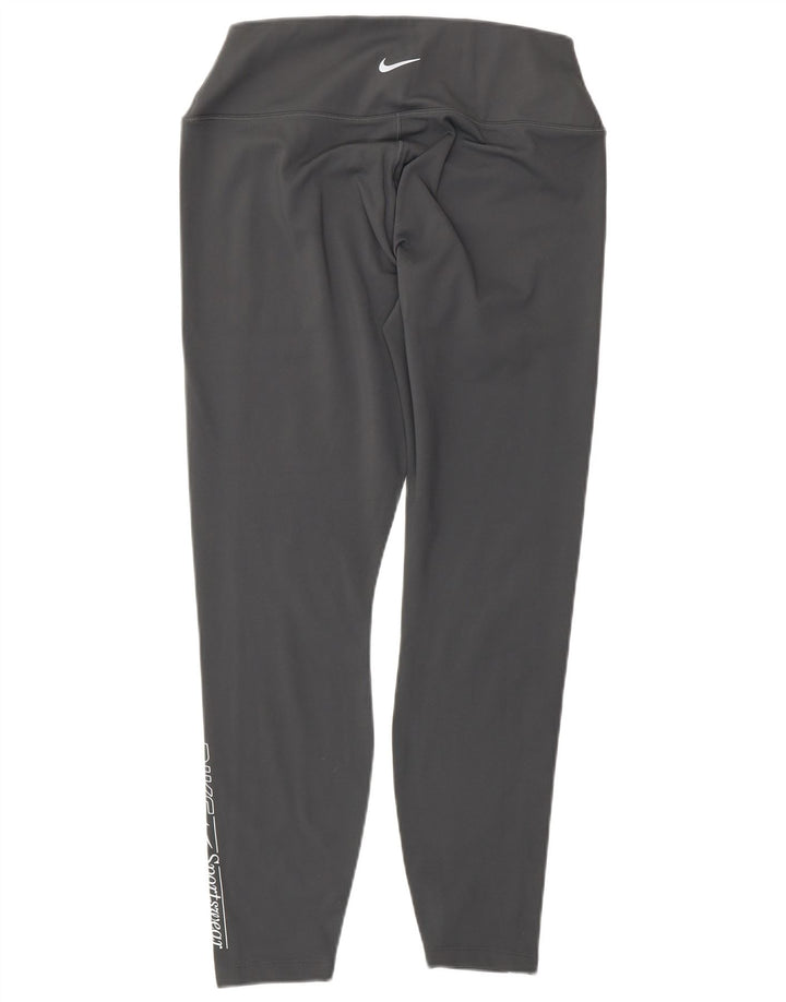 NIKE Leggings graphiques pour femmes UK 16 Large Gris Polyester