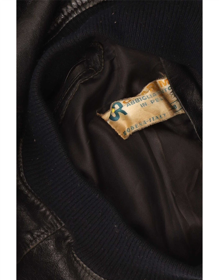 veste en cuir homme vintage IT 48 Medium Noir