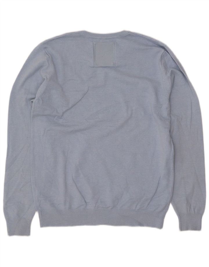 JACK & JONES Pull Col V Homme Large Bleu Acrylique