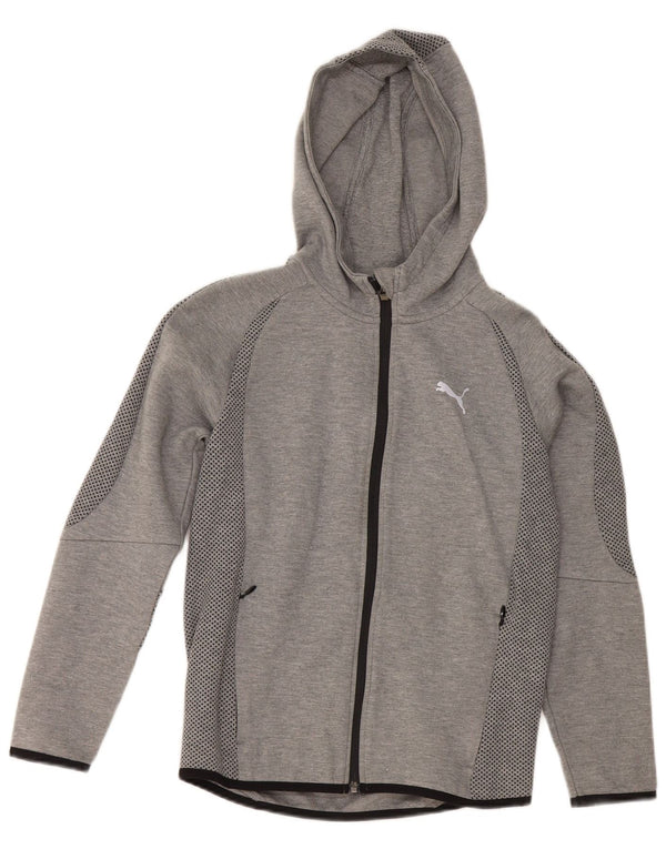 Puma Pull à capuche zippé garçon 11-12 ans Gris Colorblock Coton