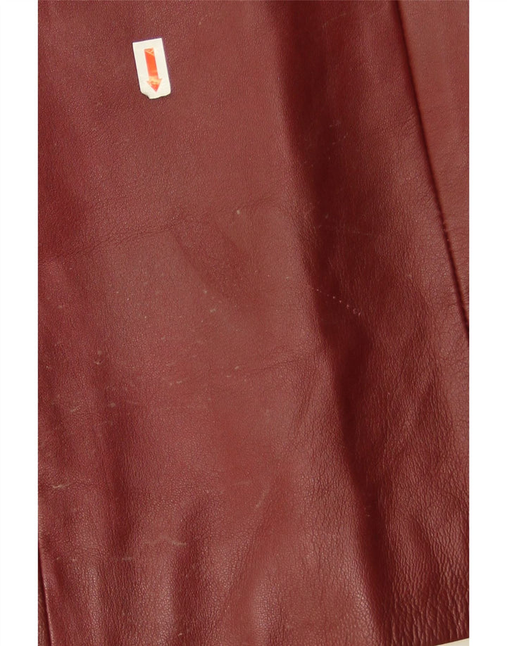 Conbipel Veste Blazer En Cuir 3 Boutons Femme IT 46 Grand Cuir Bordeaux