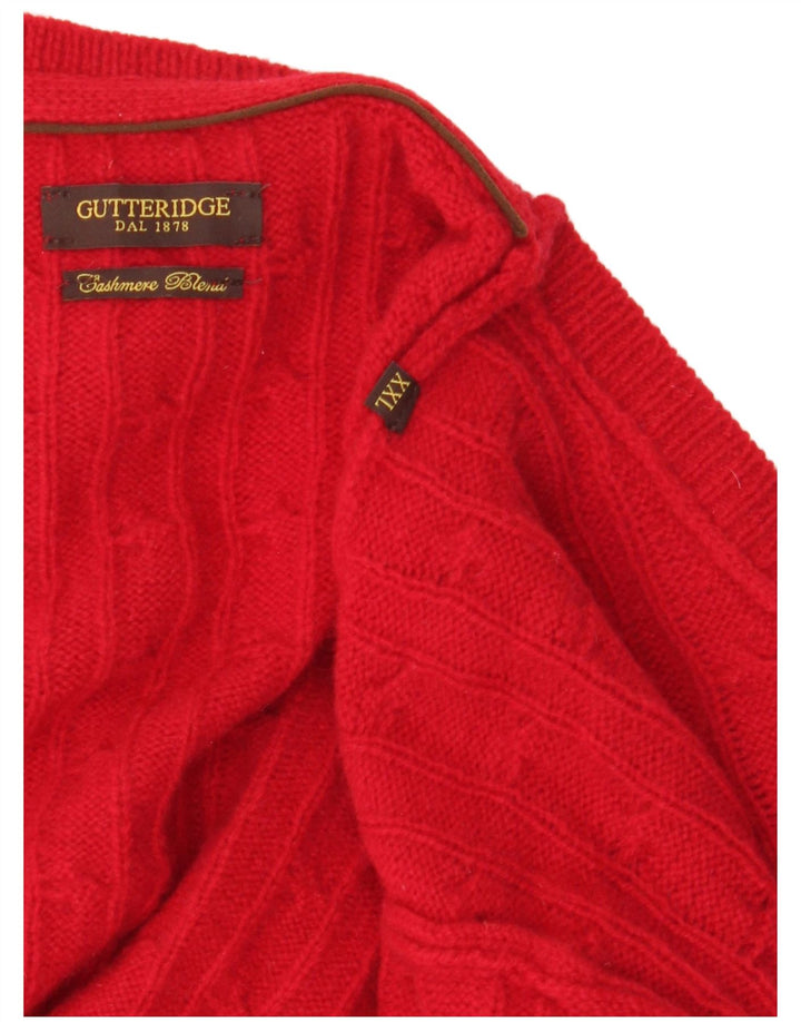 GUTTERIDGE Pull à col rond pour homme 2XL Rouge