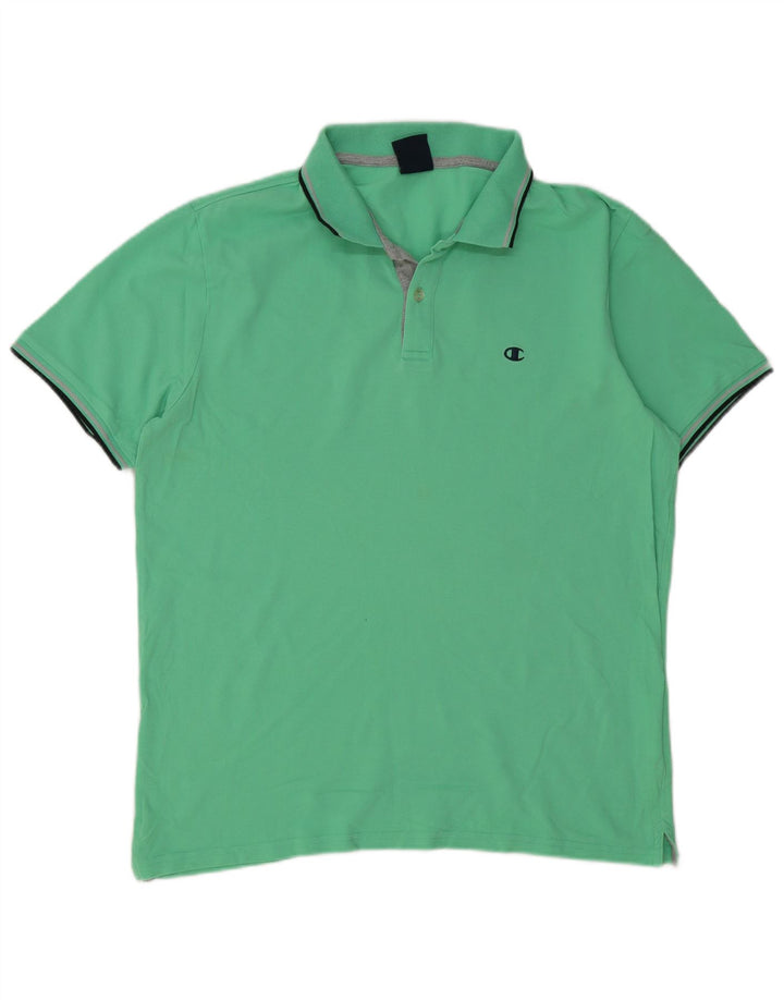 Champion Polo Homme Grand Coton Rayé Vert