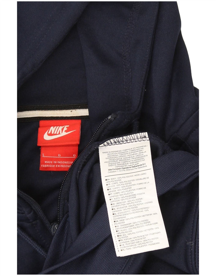Nike Pull à capuche zippé pour homme en polyester color block bleu marine